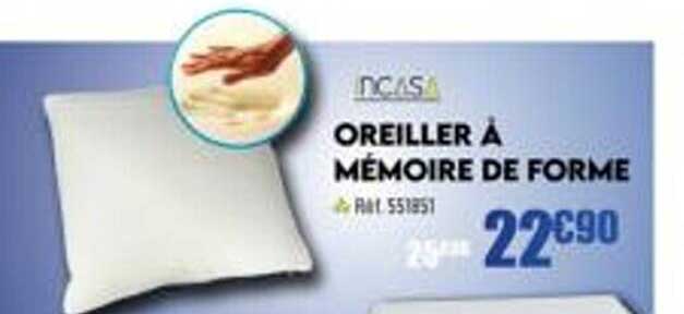 oreiller à mémoire de forme incasa