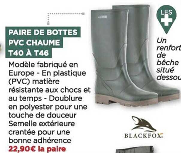 paire de bottes pvc chaume t40 à t46 blackfox