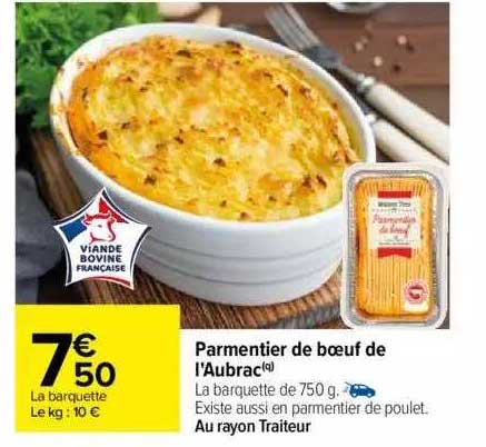 parmentier de boeuf de l'aubrac