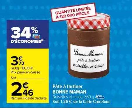 pâte à tartiner bonne maman