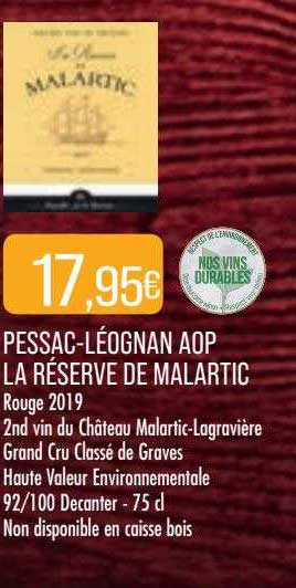 pessac-léognan aop la réserve de malartic rouge 2019