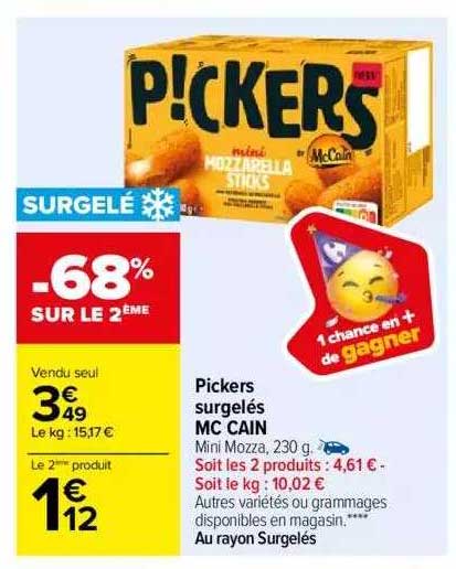 pickers surgelés mc cain