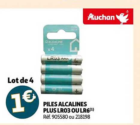 Piles Alcalines Plus Lr03 Ou Lr6 Auchan