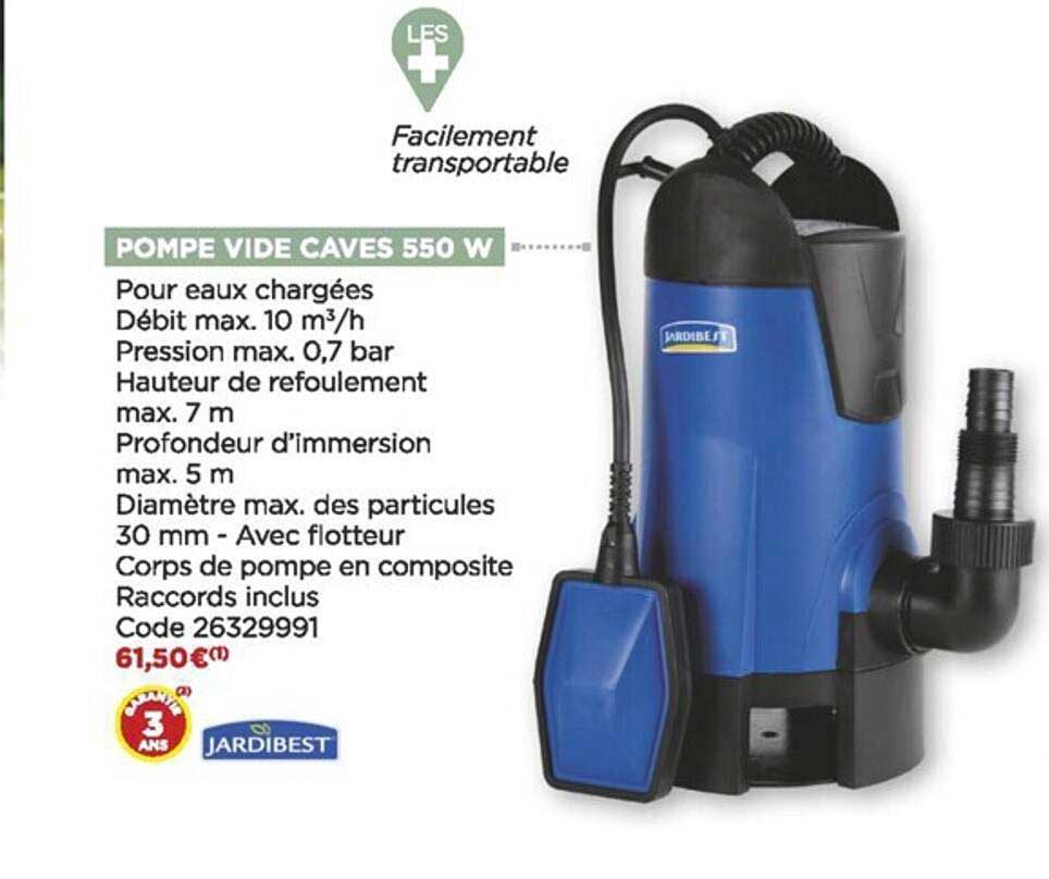 pompe vide caves 550 w jardibest