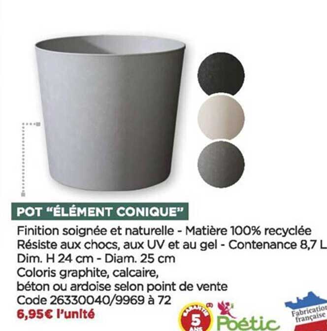 pot "élément conique" poétic