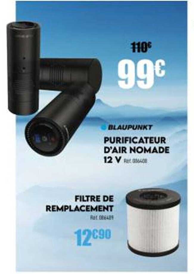 purificateur d'air nomade 12v blaupunkt, filtre de remplacement blaupunkt
