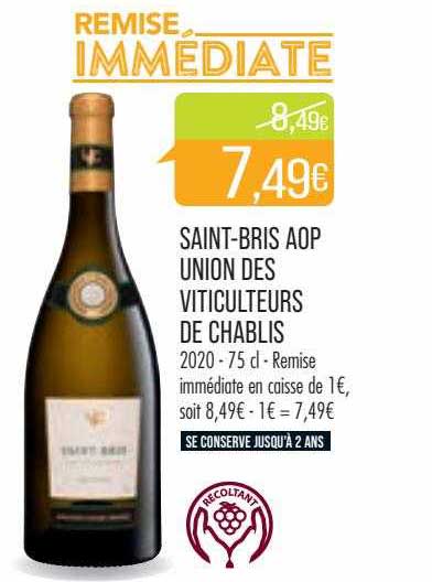 Saint-bris Aop Union Des Viticulteurs De Chablis 2020