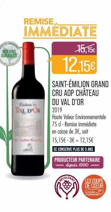 saint-émilion grand cru aop château du val d'or 2019