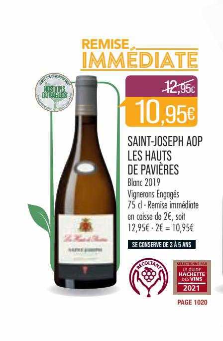saint-joseph aop les hauts de pavières blanc 2019