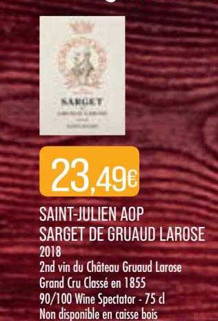 saint-julien aop sarget de gruaud larose 2018