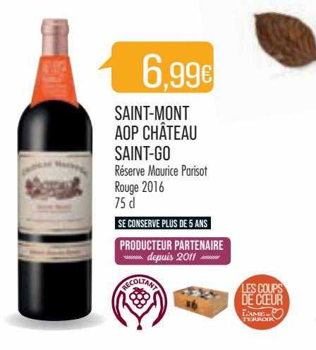 saint-mont aop château saint-go réserve maurice parisot rouge 2016