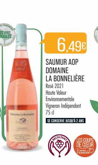 saumur aop domaine la bonnelière rosé 2021