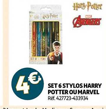 set 6 stylos harry potter ou marvel