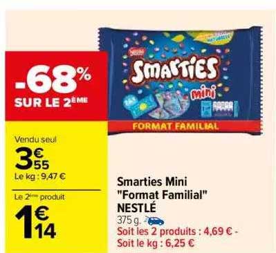 smarties mini "format familial" nestlé