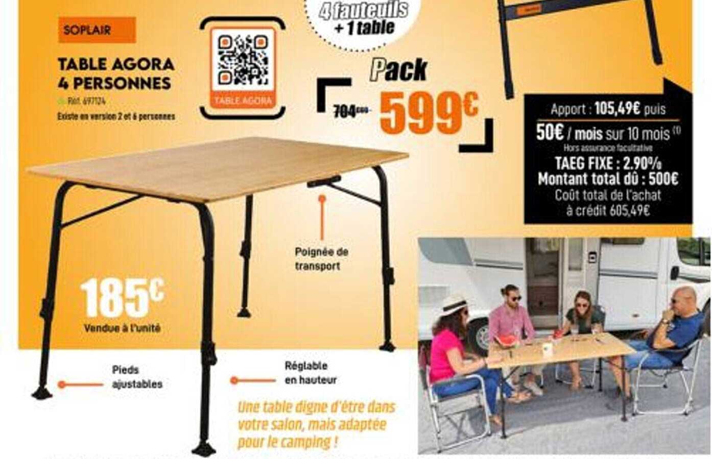 table agora 4 personnes soplair