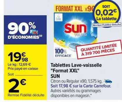 tablettes lave-vaisselle "format xxl" sun
