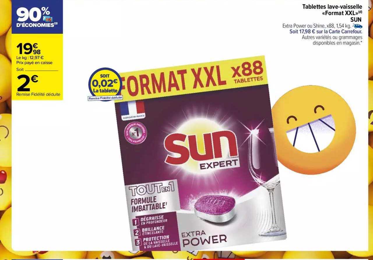 tablettes lave-vaisselle «format xxl» sun