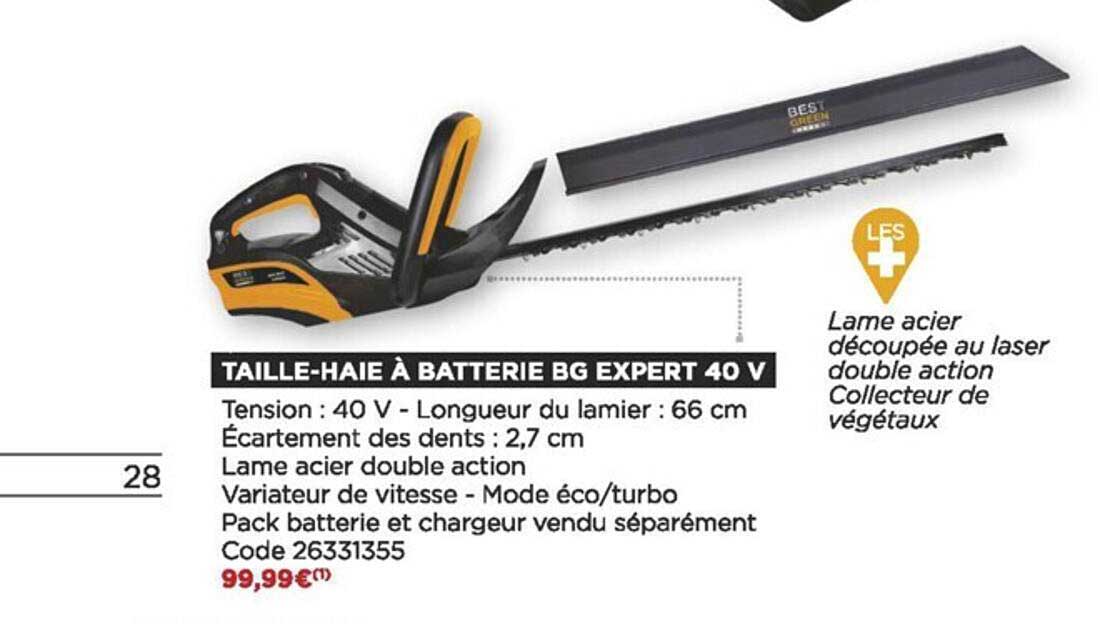 taille-haie à batterie bg expert 40v