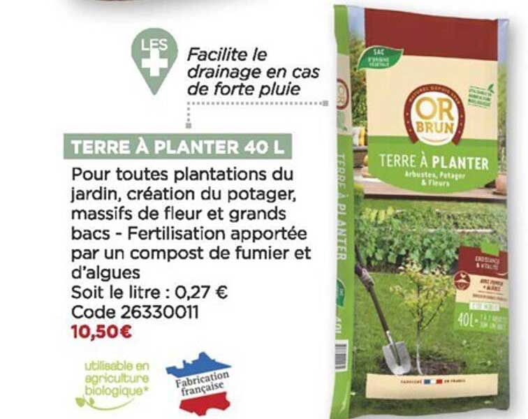 terre à planter 40l or brun