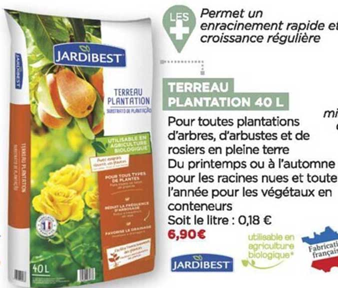 terreau plantation 40l jardibest