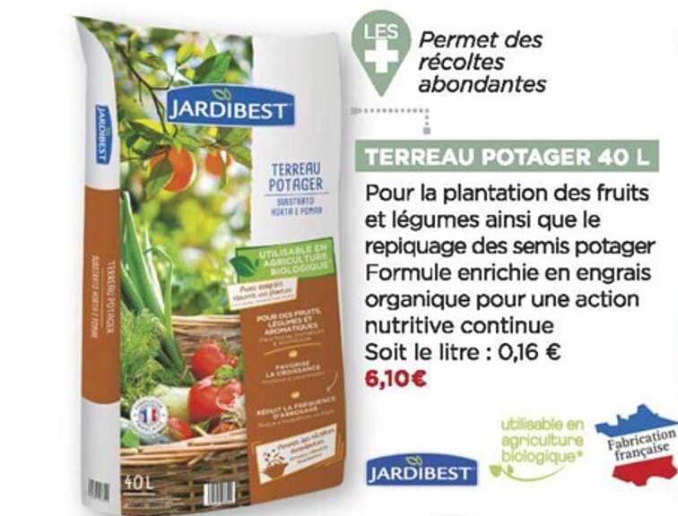 terreau potager 40l jardibest