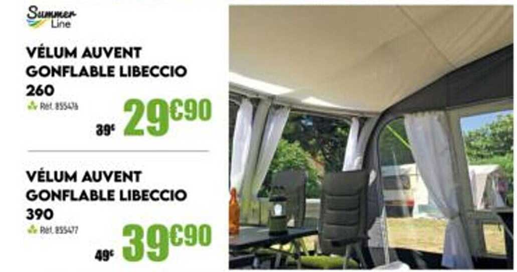 vélum auvent gonflable libeccio 260 summer line, vélum auvent gonflable libeccio 390 summer line
