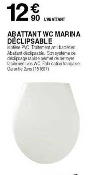 abattant wc marina déclipsable