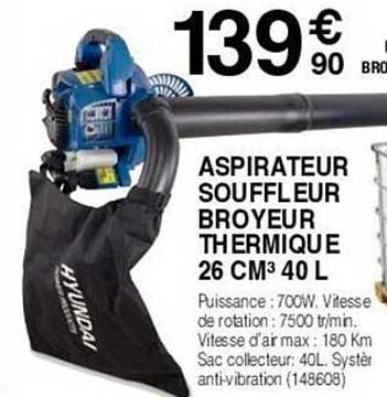 aspirateur souffleur broyeur thermique 26 cm3 40l