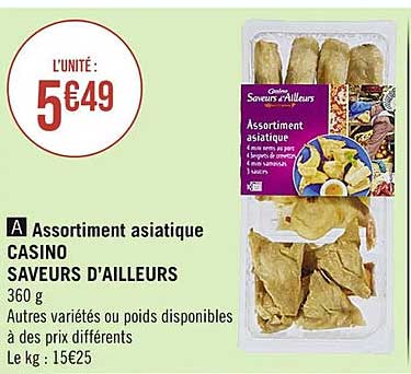 assortiment asiatique casino saveurs d'ailleurs