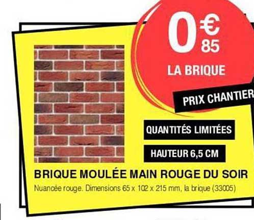 Brique Moulée Main Rouge Du Soir