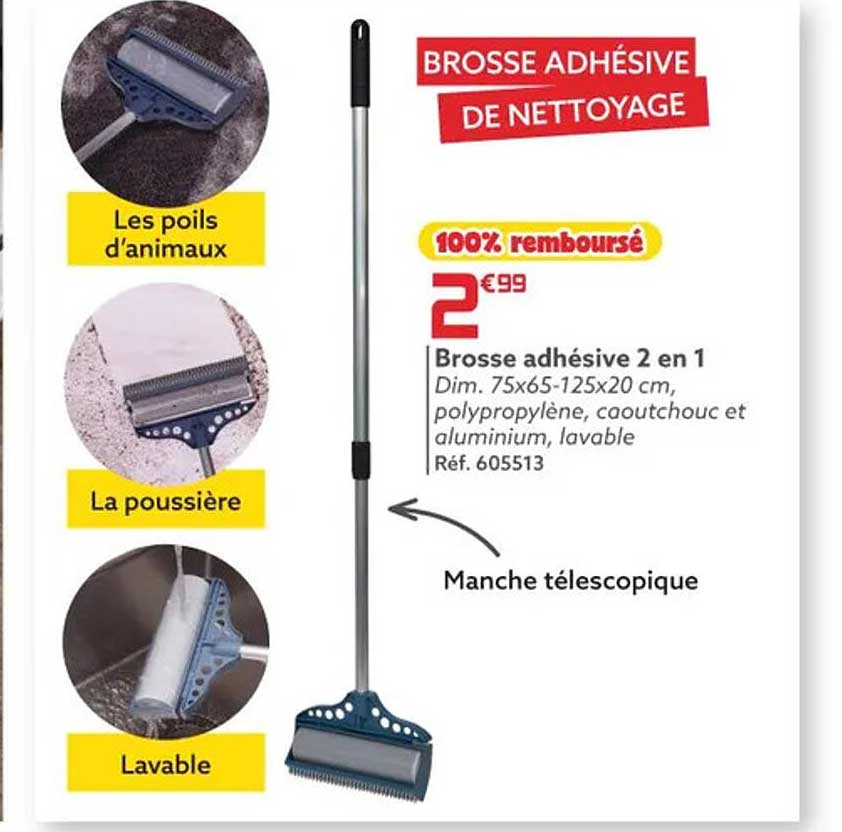 Brosse Adhésive 2 En 1