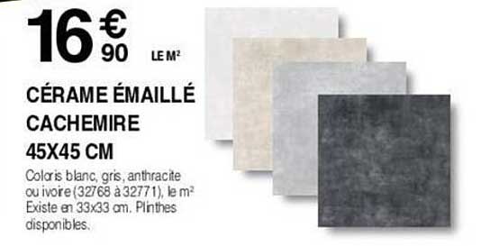 cérame émaillé cachemire 45 x 45 cm