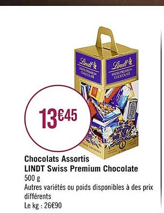 Chocolats Assortis Lindt Swiss Premium Chocolate