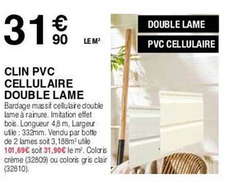 clin pvc cellulaire double lame