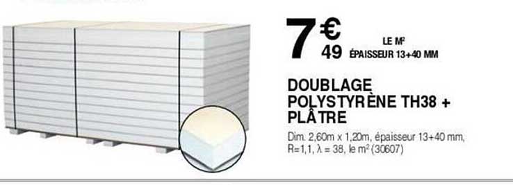 doublage polystyrène th38 + plâtre