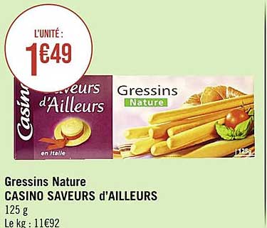 gressins nature casino saveurs d'ailleurs