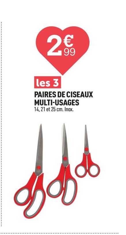 Les 3 Paires De Ciseaux Multi-usages