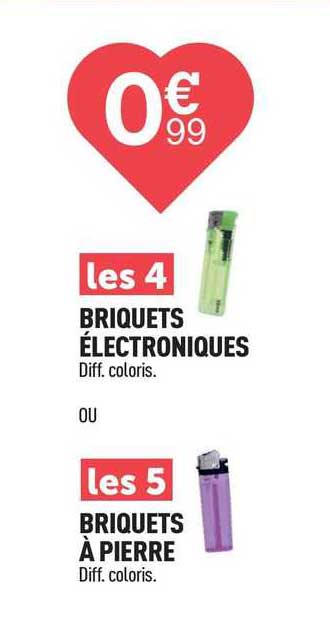 les 4 briquets électroniques ou les 5 briquets à pierre