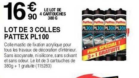 Lot De 3 Colles Pattex Pl100