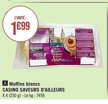 muffins blancs casino saveurs d'ailleurs