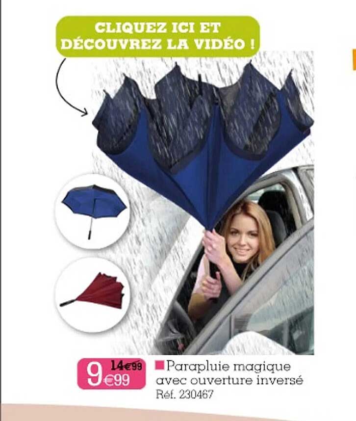 parapluie magique avec ouverture inversé