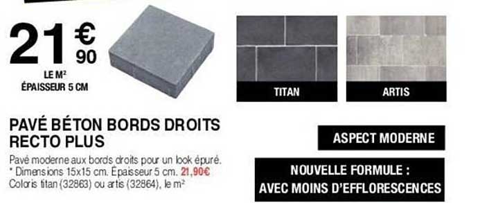 pavé béton bords droits recto plus