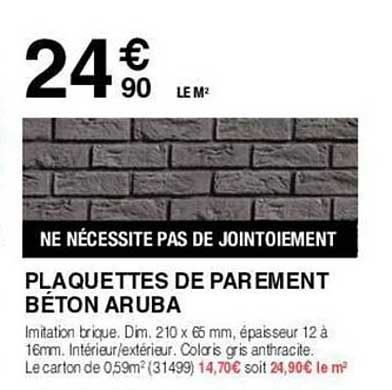 plaquettes de parement béton aruba