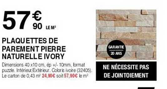 plaquettes de parement pierre naturelle ivory