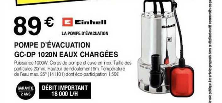 pompe d'évacuation gc-dp 1020n eaux chargées