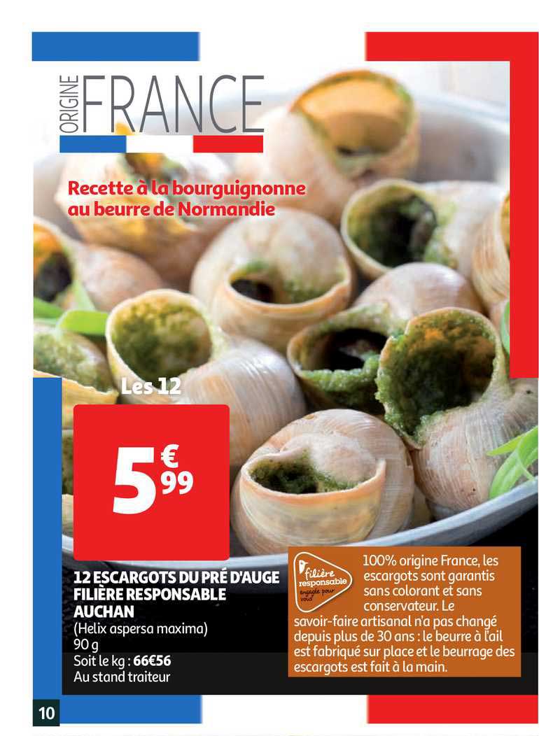 12 escargots du pré d'auge filière responsable auchan