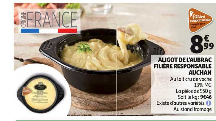 aligot de l'aubrac filière responsable auchan