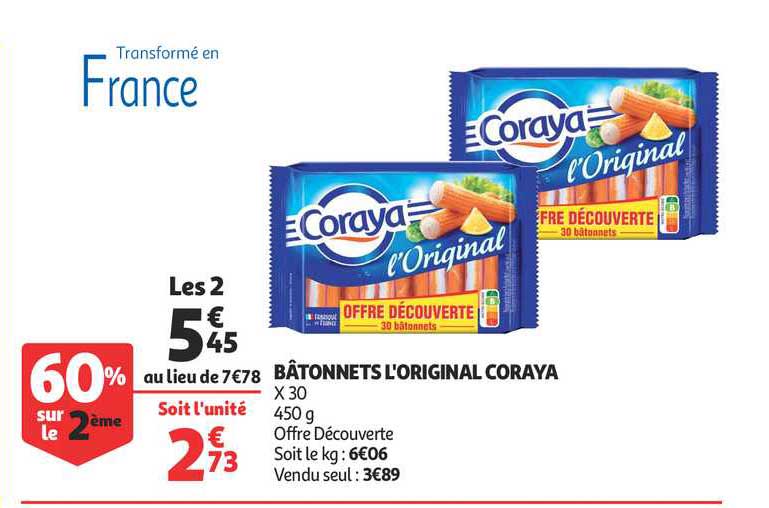 Bâtonnets L'original Coraya 30% Sur Le 2ème