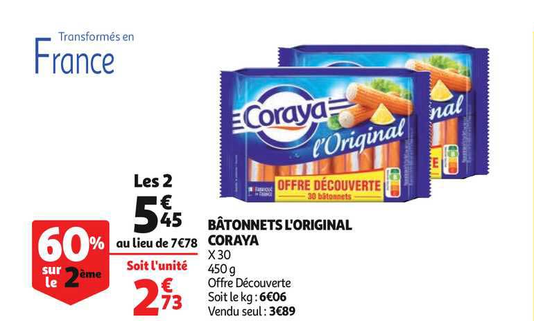 Bâtonnets L'original Coraya 60% Sur Le 2ème Au Choix
