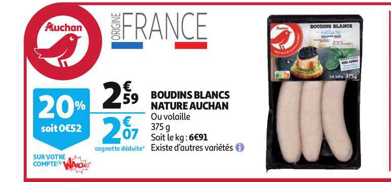 Boudins Blancs Nature Auchan